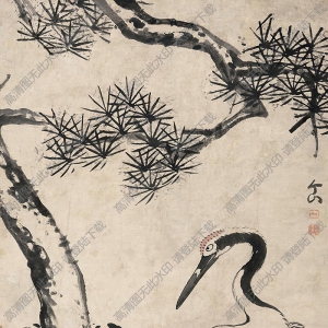 八大山人國畫作品_松鶴圖_高清下載