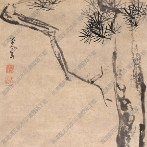 八大山人國畫作品_松鹿圖4_高清下載