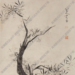 八大山人國畫作品_松樹_高清下載