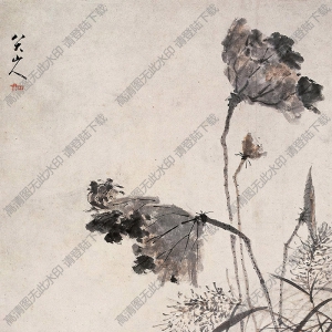 八大山人作品_荷塘寒鴨_高清大圖下載