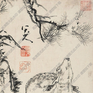 朱耷國畫_福祿綿長_高清大圖下載
