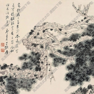 張大千作品_松溪高士圖_喬松磊磊多奇節(jié)_高清大圖下載