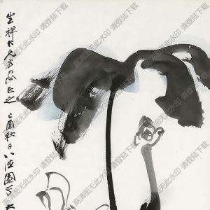 張大千作品_荷花_已酉秋日八德園寫(xiě)_高清大圖下載