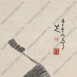 八大山人國畫_芭蕉貓石圖_高清大圖下載