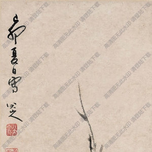 八大山人國畫_春柳雙禽圖_高清大圖下載