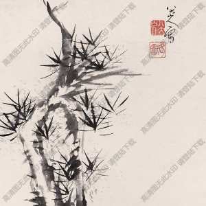 八大山人國畫_古松圖_高清大圖下載