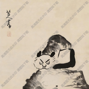 八大山人國畫作品_貓魚圖_高清下載