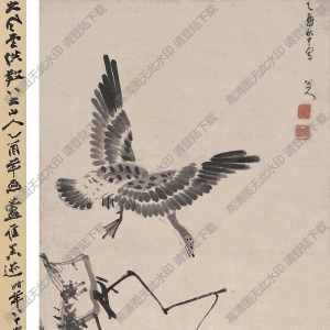 八大山人國畫作品_群雁鳴集_高清下載