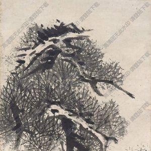 八大山人國畫作品_松芝圖_高清下載