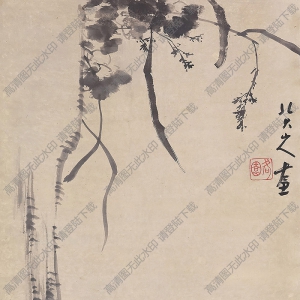 八大山人作品_鴨石圖_高清大圖下載