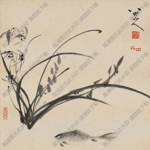 八大山人作品_幽蘭圖_高清大圖下載