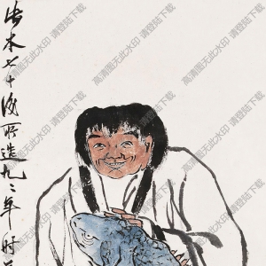 齊白石國畫_劉海戲蟾圖_八十一歲時作_高清大圖下載