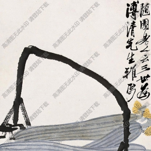 齊白石國畫_絲瓜蘿卜_蜜蜂蟈蟈圖_高清大圖下載