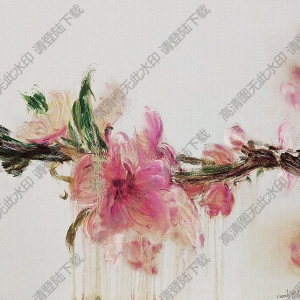 周春芽油畫(huà)作品 桃花開(kāi)了 高清下載