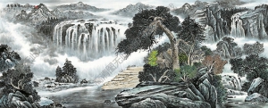 國(guó)畫(huà)名作_八方來(lái)財(cái)、源遠(yuǎn)流長(zhǎng)_高清大圖下載