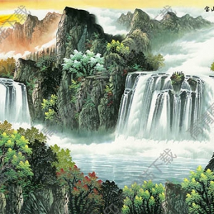 國(guó)畫(huà)名作_寶山富水、源遠(yuǎn)流長(zhǎng)_高清大圖下載