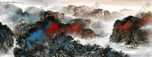 國(guó)畫(huà)名作_萬(wàn)山叢中一抹紅_高清大圖下載