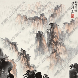 胡若思國(guó)畫作品 西海群峰 高清下載