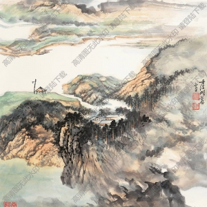 胡若思國(guó)畫作品 夏山孤亭 高清下載