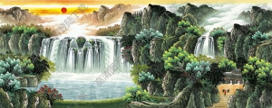 國(guó)畫名作_流水生財(cái)、好運(yùn)連連_高清大圖下載