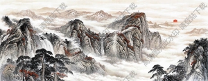國(guó)畫名作_泰山日出_高清大圖下載