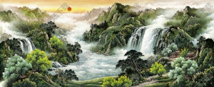 國(guó)畫名作_旭日東升_高清大圖下載