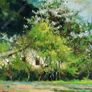 艾中信油畫_山村風(fēng)景_高清大圖下載