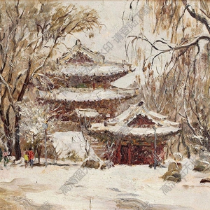 艾中信油畫_雪景_高清大圖下載