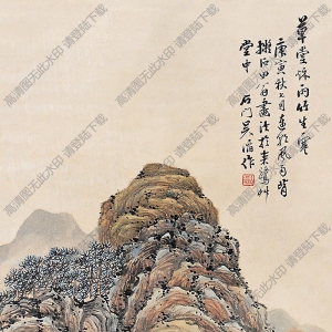 吳滔國(guó)畫 草堂秋雨竹生寒 高清大圖下載