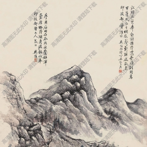 吳滔國(guó)畫作品 秋江圖 高清下載