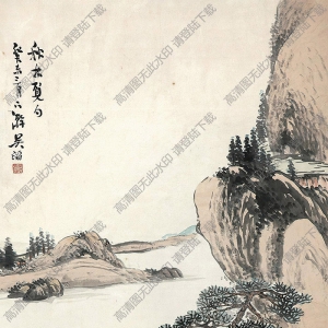 吳滔國(guó)畫作品 秋林覓句 高清下載