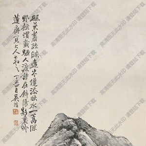 吳滔國(guó)畫作品 秋溪待渡 高清下載