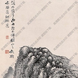 吳滔國(guó)畫作品 曲水泛舟 高清下載