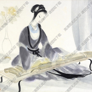 林風眠國畫 撥弦圖 高清大圖下載