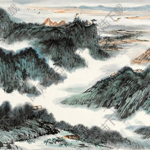 謝伯子國(guó)畫 春江帆影1 高清大圖下載