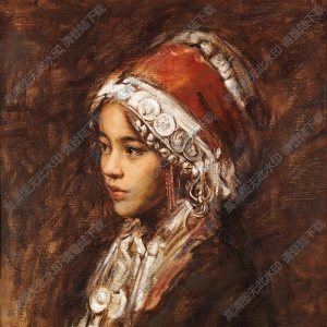 張利油畫(huà) 愛(ài)尼女孩之一 高清大圖下載