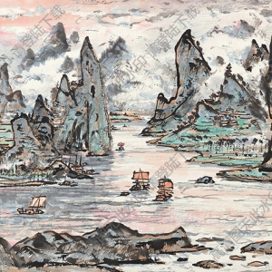 宗其香國(guó)畫 半帆斜日一江風(fēng) 高清大圖下載