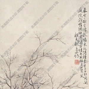 包棟國畫_梅花仕女_高清大圖下載
