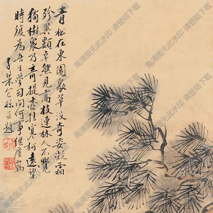 包棟國畫_松陰行樂圖_高清大圖下載