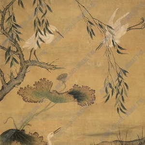 邊景昭國(guó)畫(huà) 荷塘鷺鷥 高清大圖下載