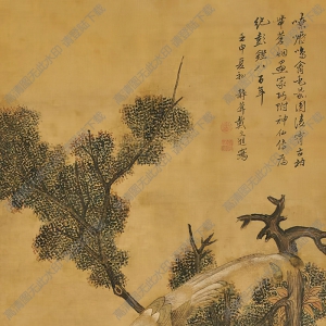 戴進(jìn)國畫 鳴禽登高圖 高清大圖下載