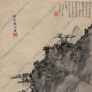 戴進(jìn)國(guó)畫 巖壑孤舟渡圖 高清大圖下載