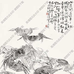 孫雪泥國(guó)畫(huà) 秋分蟹肥圖 高清大圖下載