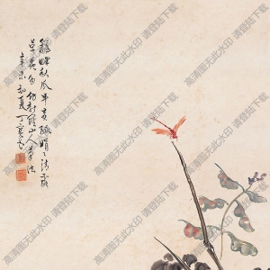 丁寶書國(guó)畫 瓜蟲圖 高清大圖下載