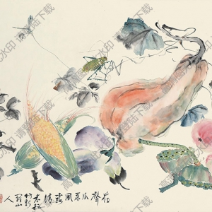 丁寶書國(guó)畫 蔬果草蟲 高清大圖下載