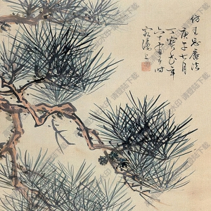 丁寶書國(guó)畫 雙吉圖 (2) 高清大圖下載