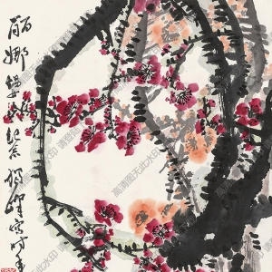 黃獨峰國畫 紅梅圖 高清大圖下載