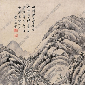 方薰國(guó)畫(huà) 隱居圖 高清大圖下載