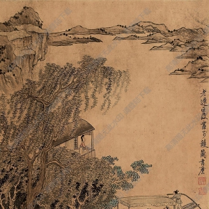 陳洪綬國畫 泛舟圖 高清大圖下載