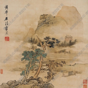 藍(lán)瑛國(guó)畫(huà) 仿范華原山水 高清大圖下載